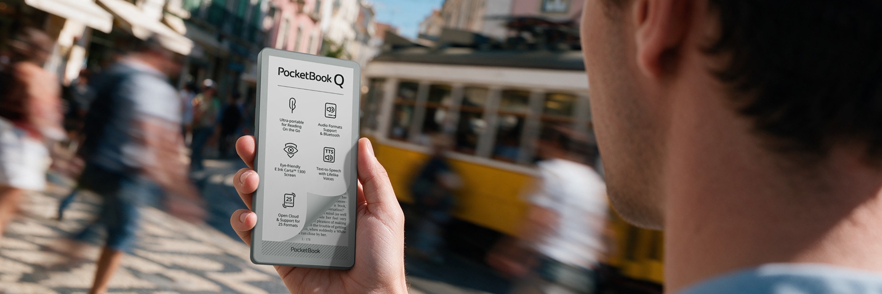 E-readerul PocketBook Q de dimensiunea unui telefon la IFA 2026: Confort mereu la îndemână pentru detoxifiere digitală, citit și ascultat